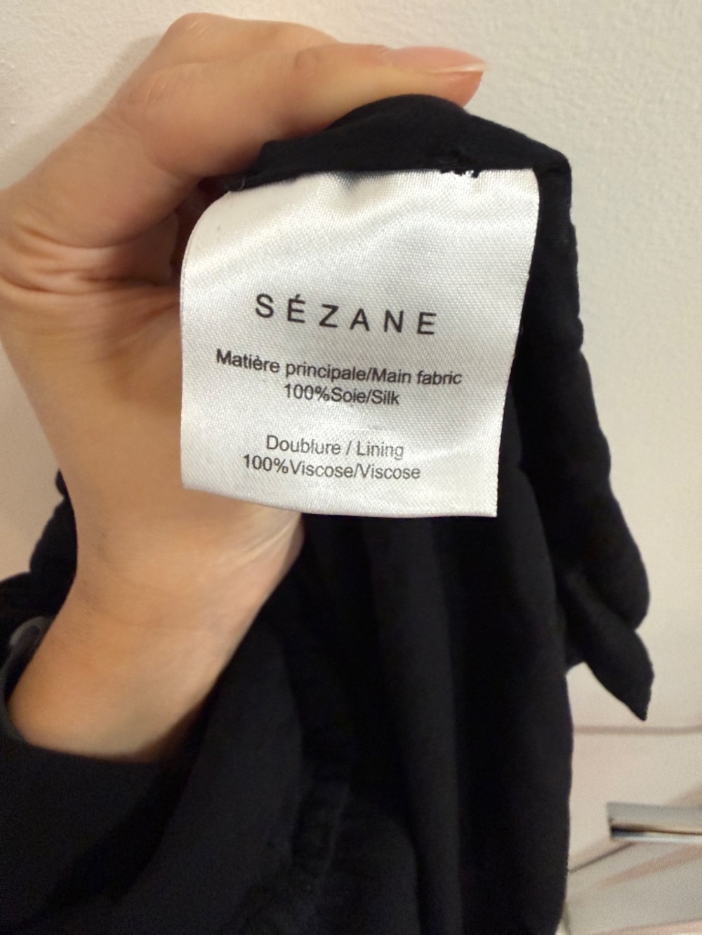 Black Sezane Dress with fruit motif - 100% silk - Picture 6 of 6